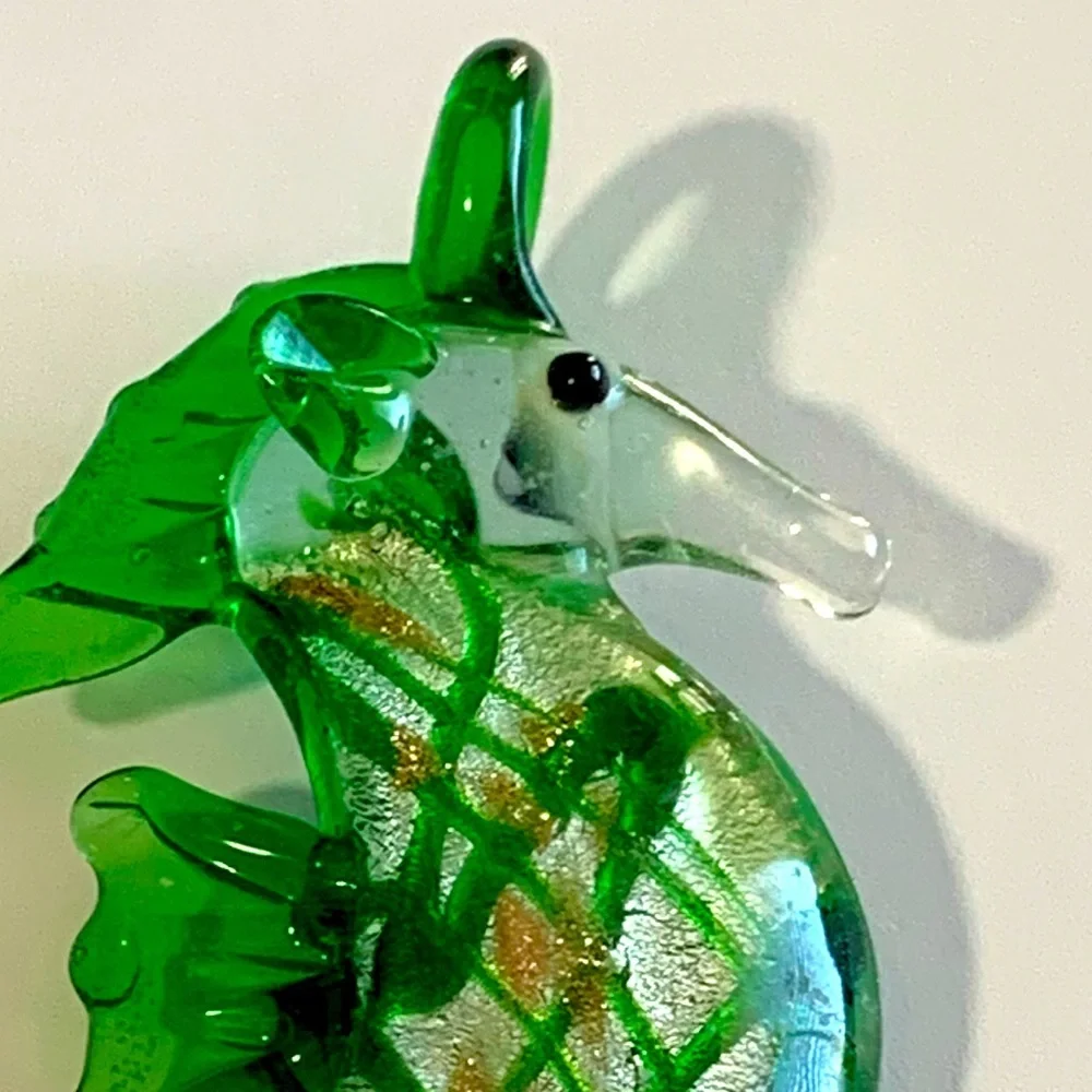 Blown glass seahorse pendant